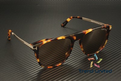 Pre-owned Tom Ford Ft1105 55e Acetate Coloured Havana Brown 55 Mm Men's Sunglasses