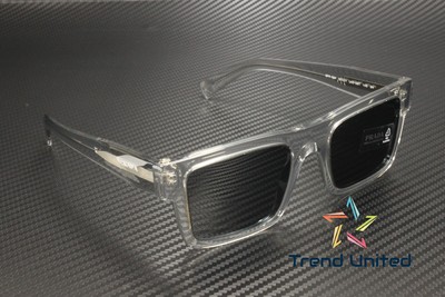 Pre-owned Prada Pr 19ws U4309t Crystal Grey Dark Grey 52 Mm Men's Sunglasses In Gray