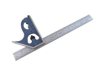 PEC Tools Combo Square, Cast Iron, 12 inch, 2 Pc Set - Made in USA