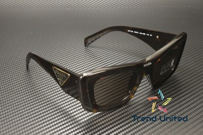 Pre-owned Prada Pr 13zs 2au06b Tortoise Dark Brown 50 Mm Women's Sunglasses