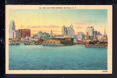 Postcard - New York - Buffalo - Skyline From Harbor | eBay