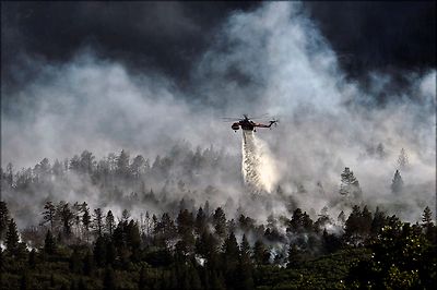 Poster, Many Sizes; Helo Dropping Water On Waldo Canyon Fire 2012