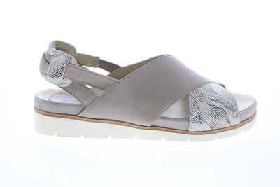 

Earthies Santorini Leather SANTORINI-GRY Женские серые туфли на плоской подошве с ремешком на пятке, Серый, Earthies Santorini Leather