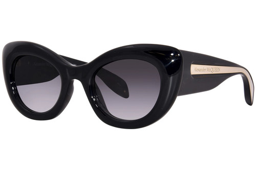 New Alexander McQueen AM 300S 004 Black Plastic Sunglasses  display picture 3