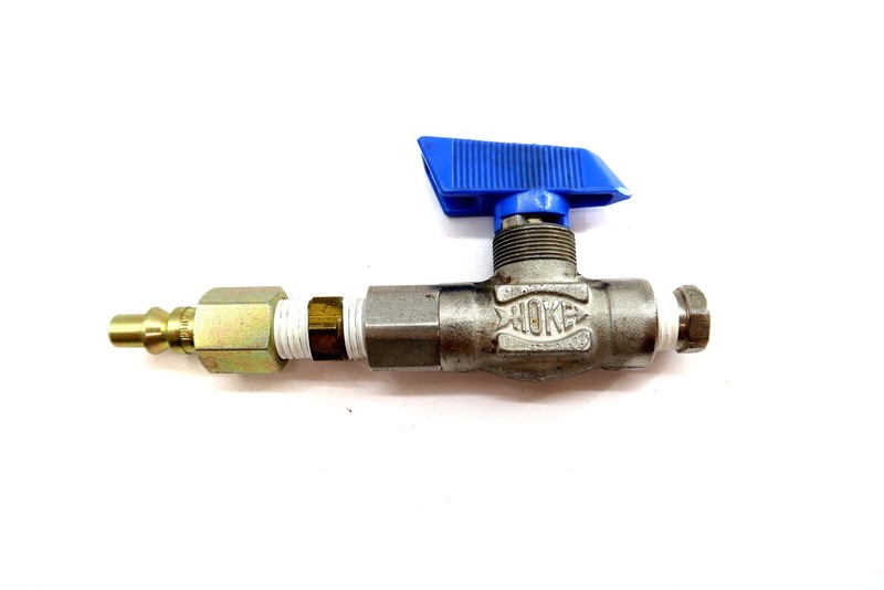 HOKE 30201-7 Ball Valve Tube Connection with Blue Handle
