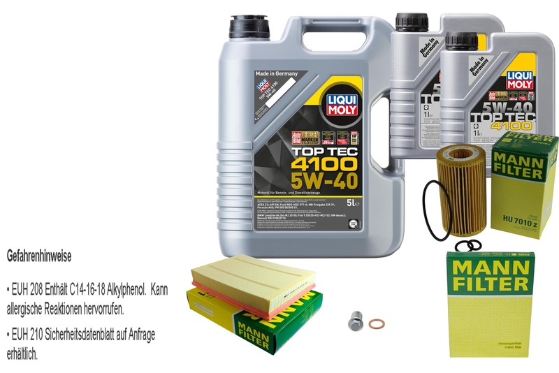 Mann Inspection Set 7 L Liqui Moly Top Tec 4100 5w-40 Pour Mercecdes Sprinter