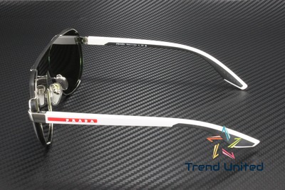 Pre-owned Prada Linea Rossa Ps 53ys 1bc08u Silver Green Mirror Blue 40 Mm Men's Sunglasses In Light Green Mirror Blue