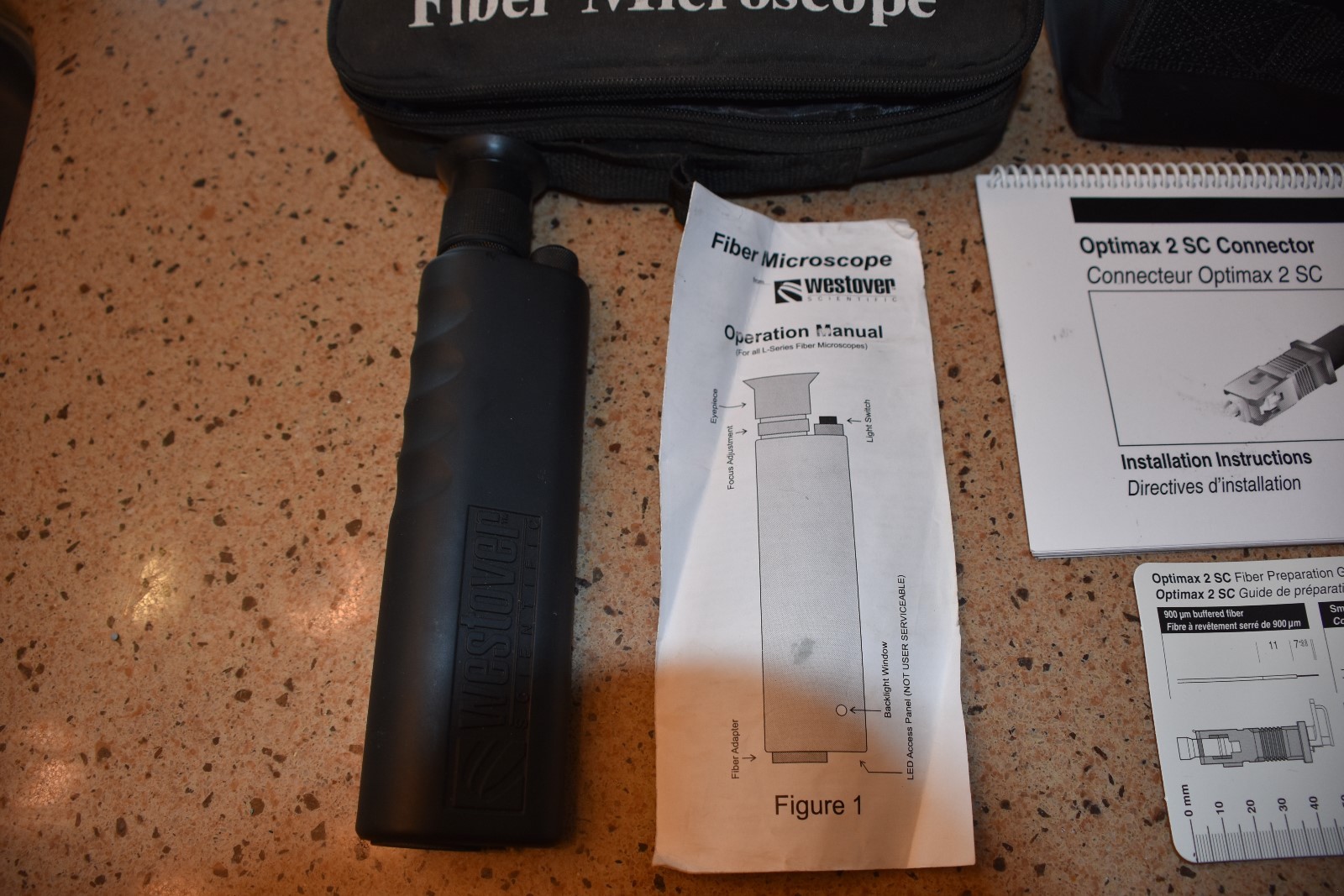 NORDX/CDT SC ST Fiber Connector Kit and Westover Scientic Fiber Microscope