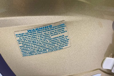 Warning Label Decal For Football Helmets