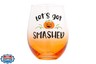 Pearhead Let's Get Smashed Stemless Wine Glass, Gradient Orange, Fall Holiday Home Decor Gifts, Halloween Stemless Wine Glass, 15 oz