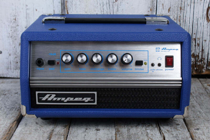 Ampeg Micro-vr Ltd Blue Bass Guitar Amplifier Head 200 Watt Bass Amp Head