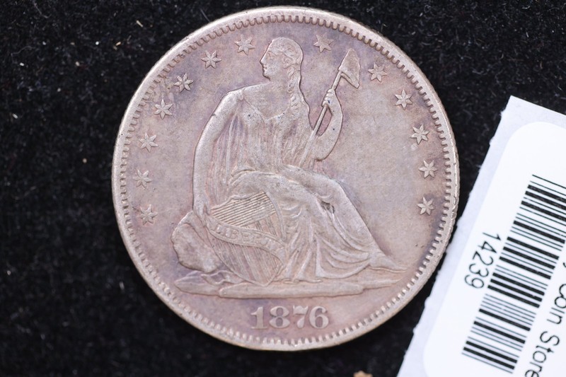1876-S Seated Liberty Half Dollar, Affordable Collectible Coin, Store #14239