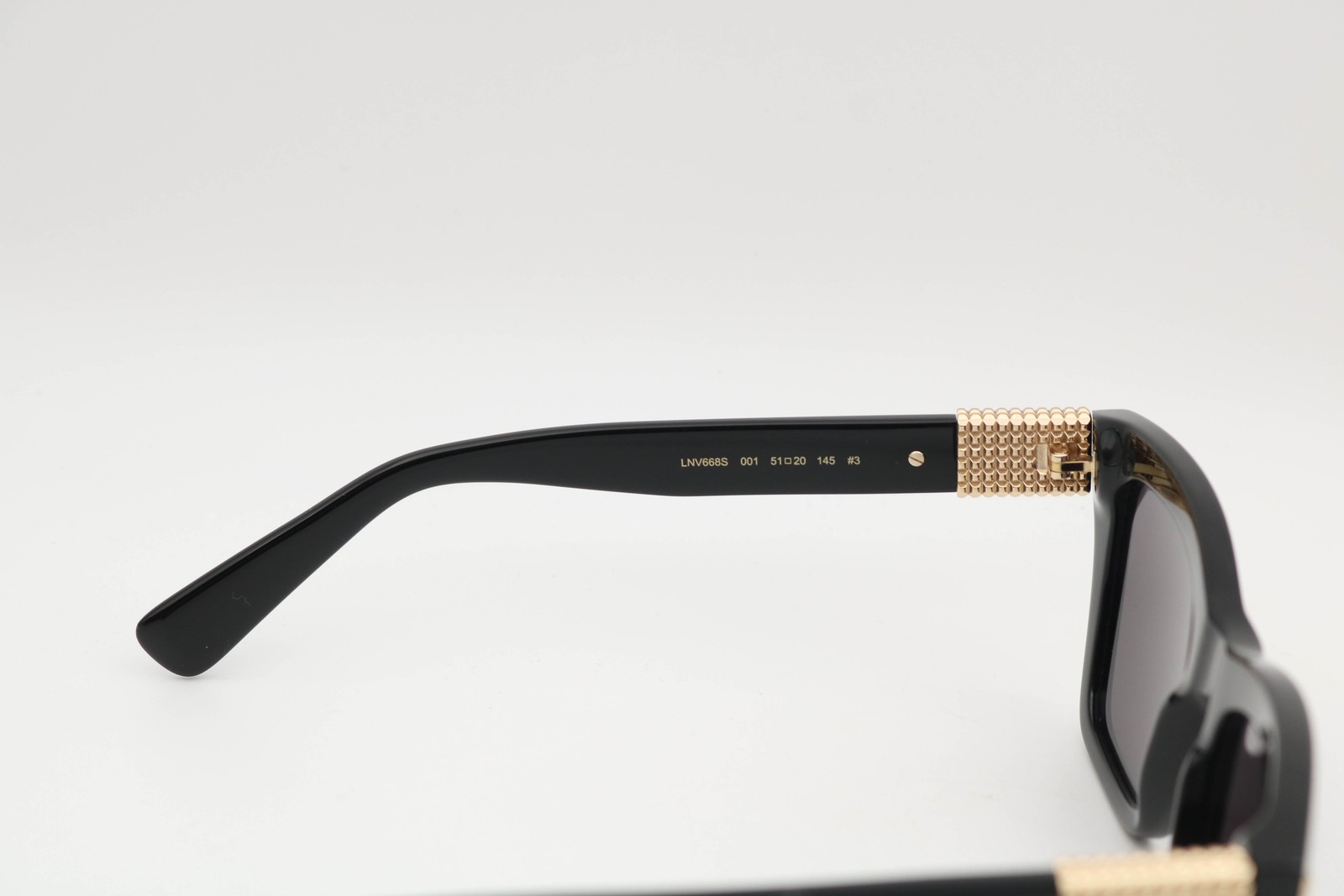 LANVIN スクエアフレムサンクラス LNV668S 001 Lanvin Lnv668S 001 Black/Black Square Sunglasses 51-20-145