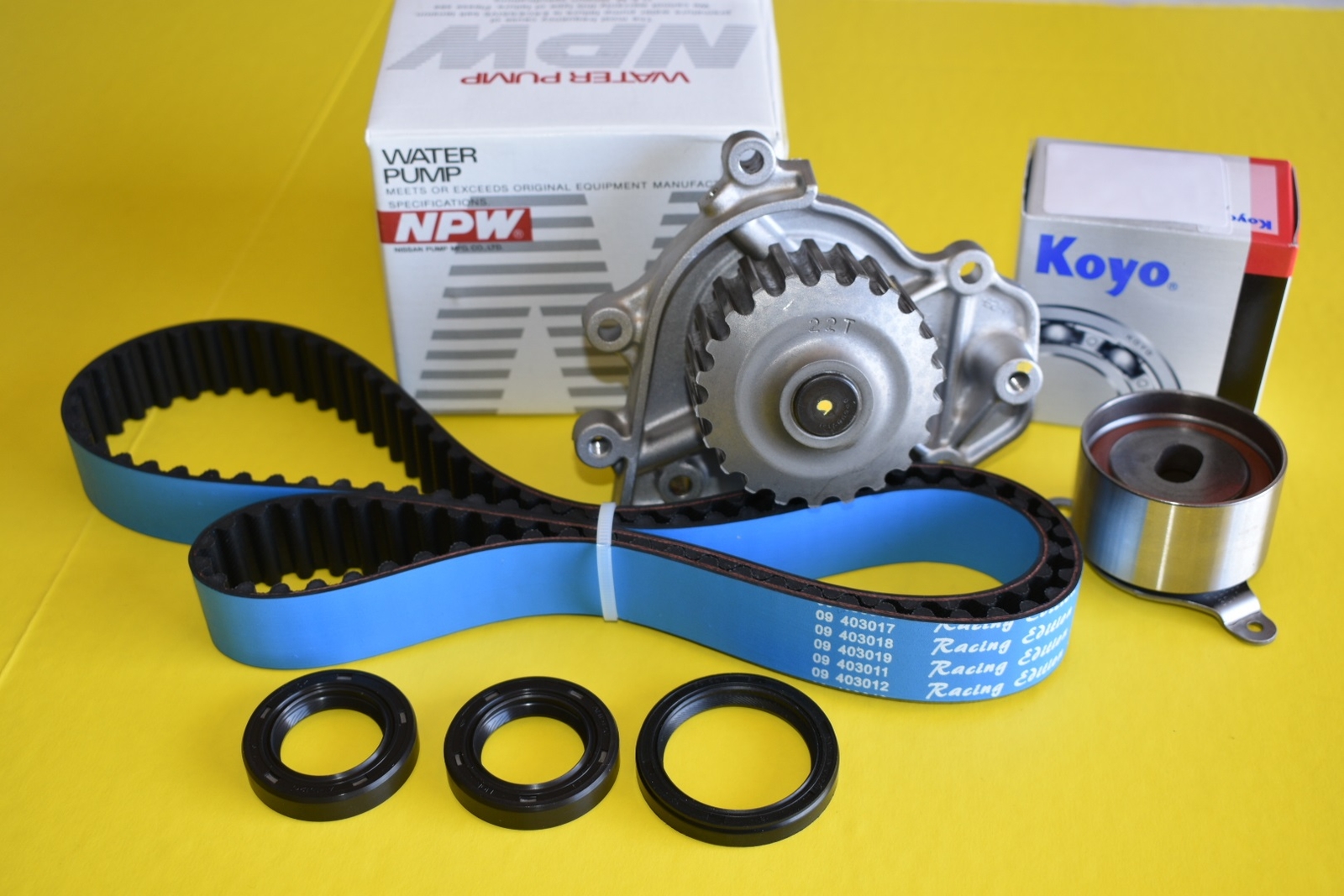 B16Aタイミングベルトセット一式 New B16A DOHC VTEC Performance Timing Belt & Water Pump Kit
