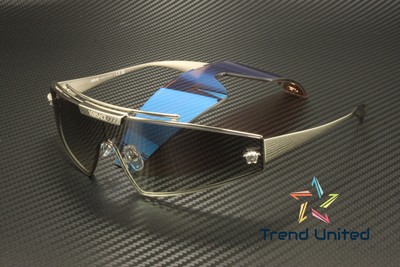 Pre-owned Versace Ve2265 100011 Silver Grey Gradient 44 Mm Women's Sunglasses