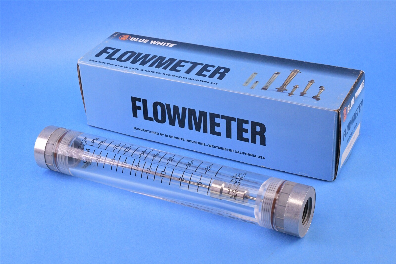 Blue-White F-41000LN-12 F-410 Series Flowmeter, 2 to 20GPM
