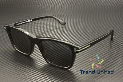 Pre-owned Tom Ford Ft1179 01d Acetate Shiny Black Smoke Polarized 54 Mm Men's Sunglasses In Gray