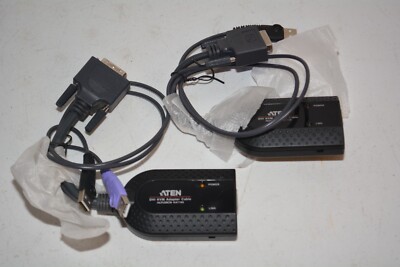 Lot 2x Aten Ka7166 DVI USB Virtual Media KVM Adapter W/ Reader #W4593
