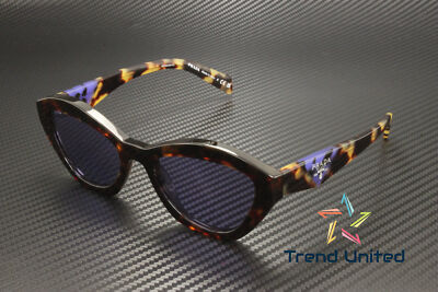 Pre-owned Prada Pr A02s 17n50b Havana Violet Mirror Internal Silver 52mm Womens Sunglasses