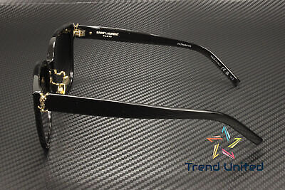 Pre-owned Saint Laurent Sl M105 F 002 Cat Eye Acetate Black Grey 55 Mm Women's Sunglasses In Gray