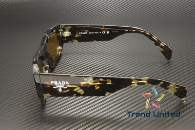 Pre-owned Prada Pr A01s 15o10c Havana Black Transparent Yellow 53 Mm Unisex Sunglasses