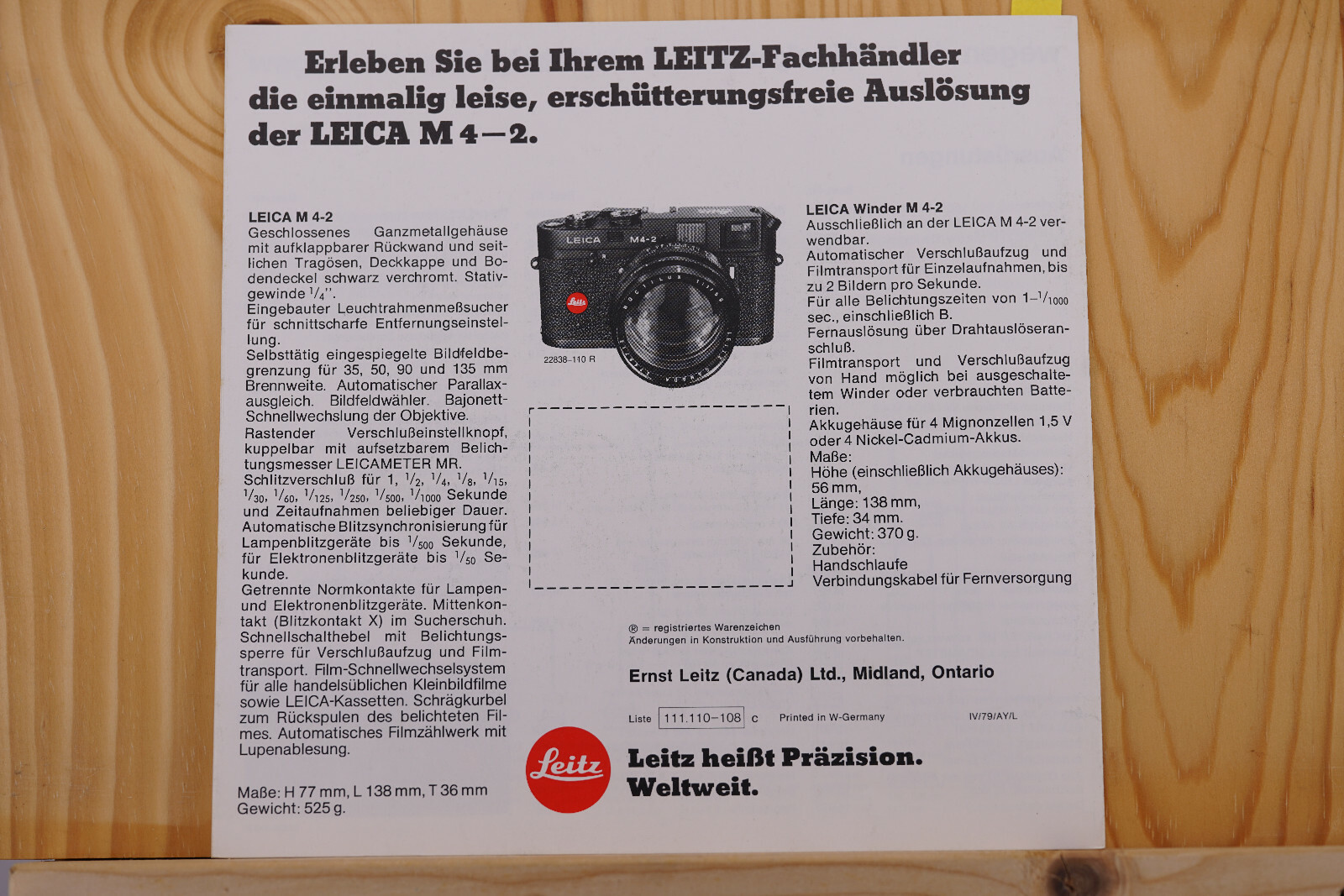 Messucher Leica M 4-2 Prospekt Broschüre 1979 (12)