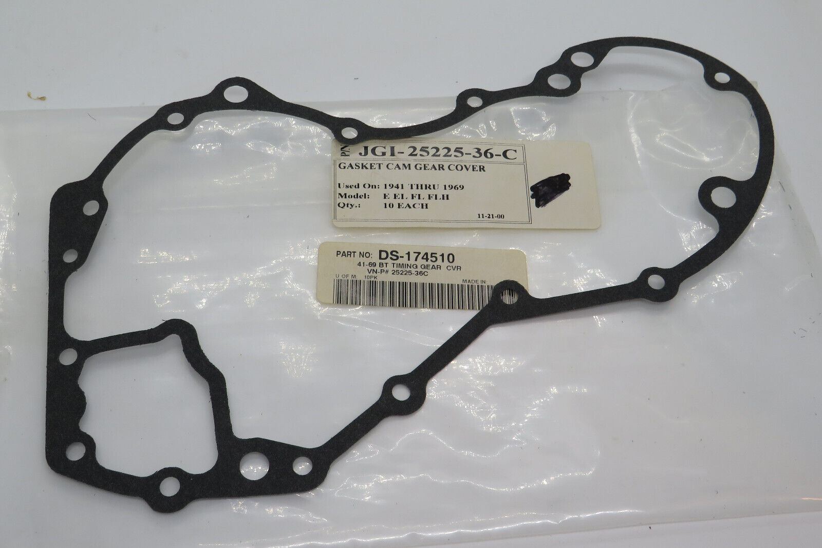 25225-36-C James Gaskets Cam Gear Cover Gasket for Harley FL 25225-36-C James Gaskets Cam Gear Cover Gasket for Harley FL