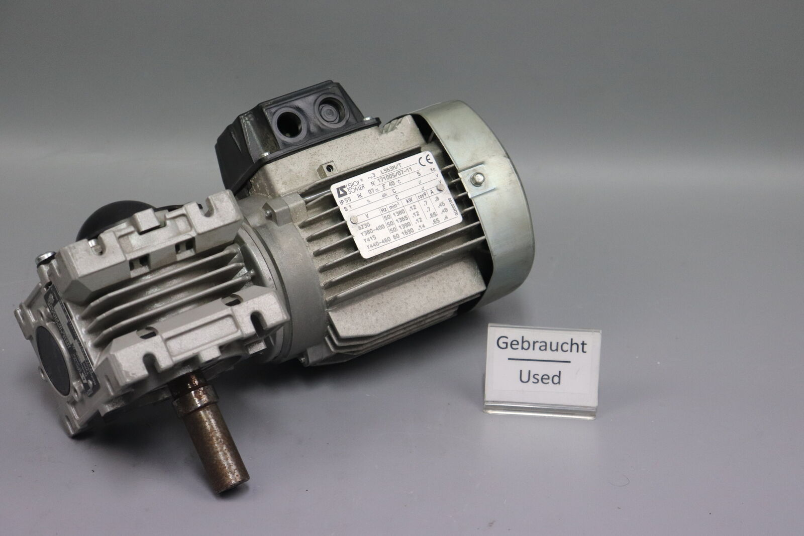 Leroy Somer LS63M/T Electric Motor 0.12 kW + Gearbox MB4101 Leroy Somer LS63M/T Electric Motor 0.12 kW + Gearbox MB4101