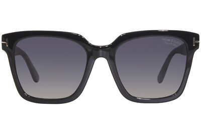 TOM FORD TOM FORD SELBY TF952 01D SUNGLASSES WOMEN'S SHINY BLACK/POLARIZED SMOKE 55MM