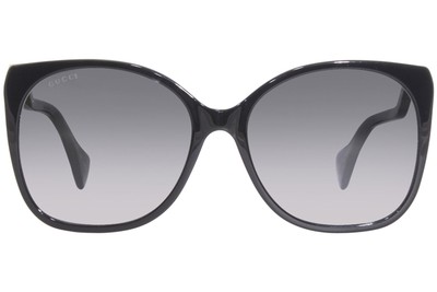 Pre-owned Gucci Gg1010s 001 Sunglasses Women's Black/grey Gradient Lens Square Shape 60mm In Gray