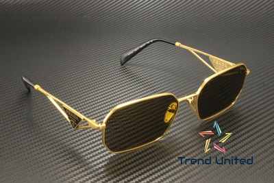 Pre-owned Prada Pr A51s 15n01t Matte Gold Dark Brown 58 Mm Women's Sunglasses