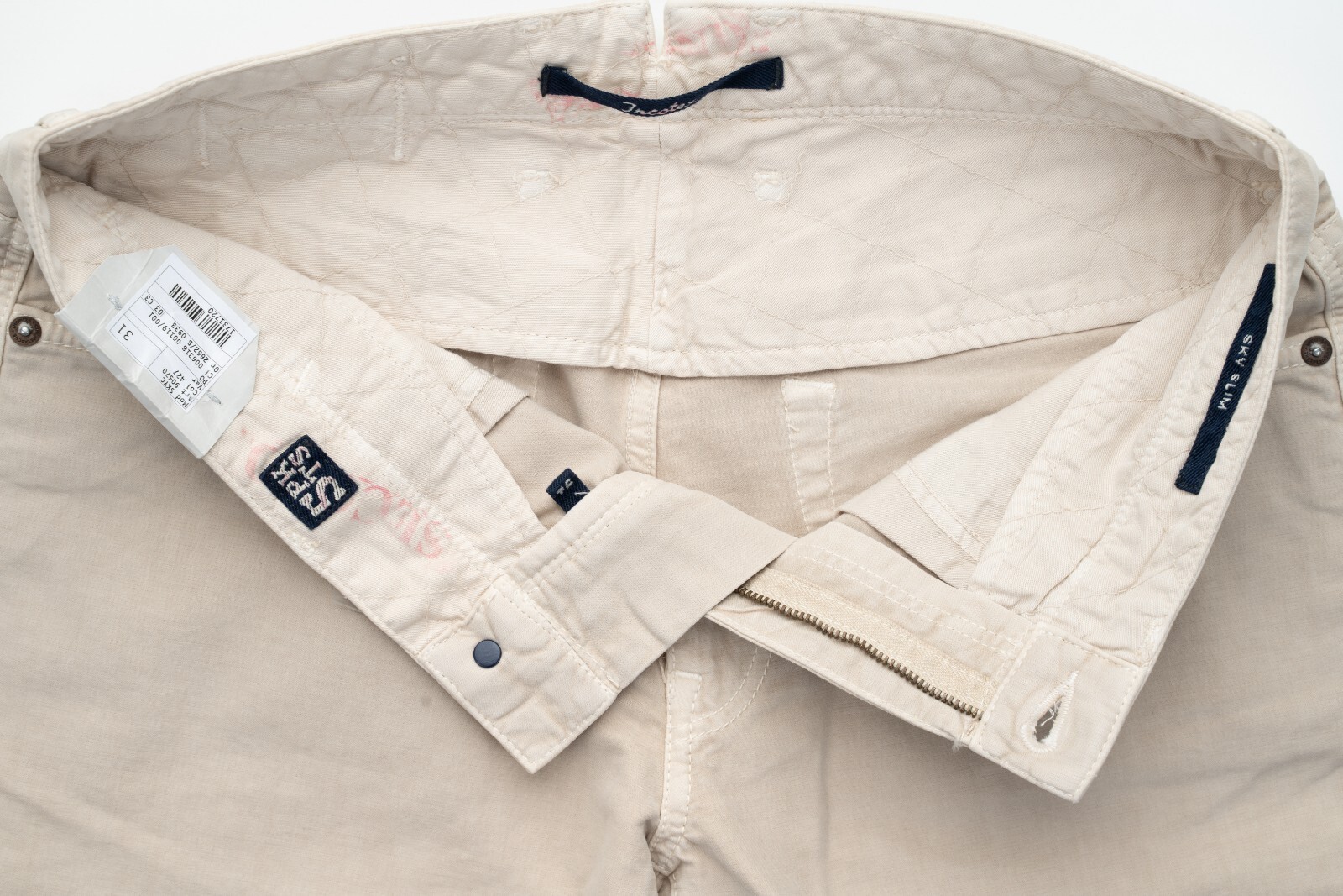 INCOTEX Beige Cotton Jeans Slim Sky Lightweight Chino INCOTEX Beige Cotton Jeans Slim Sky Lightweight Chino