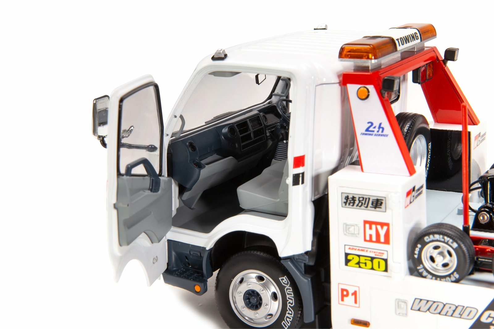 ミニカー tiny 1/18scale HINO 300 1/18 Scale Diecast Hino 300 Shell Flatbed Tow Truck Yellow