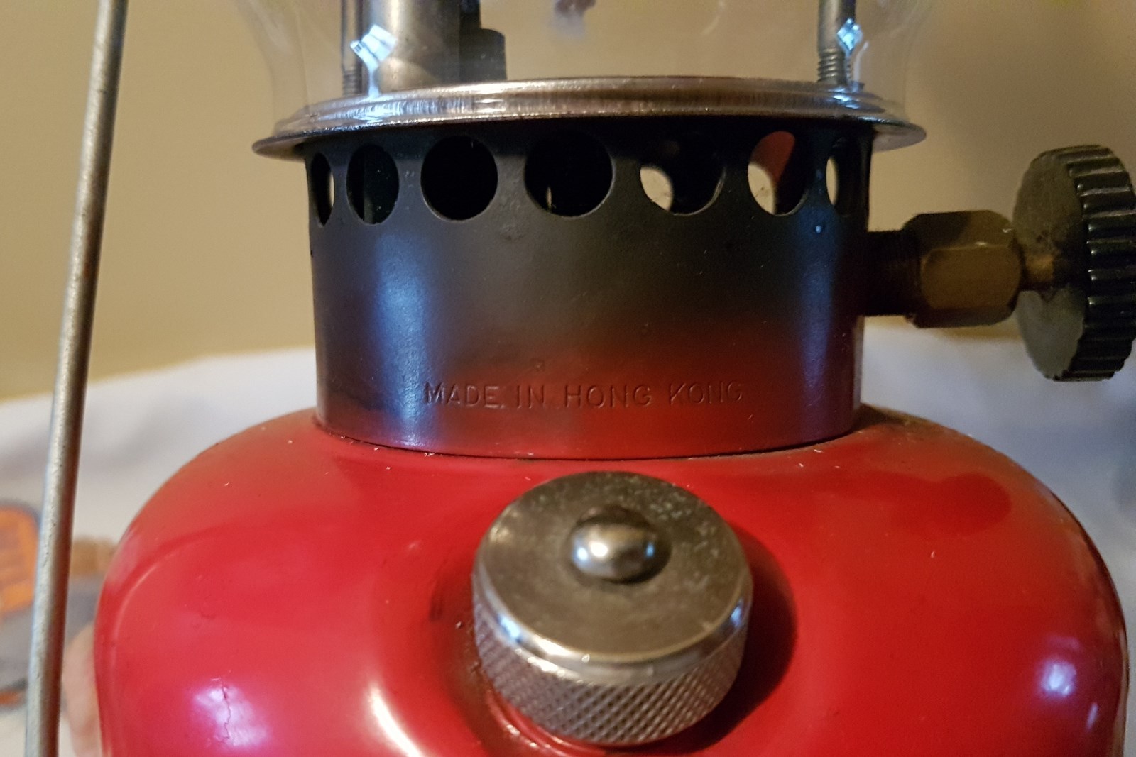 RARE CAMPER Dual-fuel Camping Lantern Leaded or White Gas Hong Kong Coleman