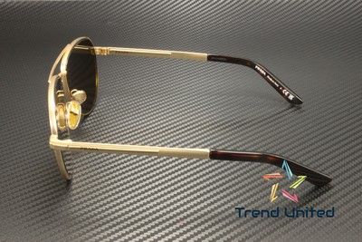 Pre-owned Prada Pr A54s 1bk01t Matte Gold Dark Brown 60 Mm Men's Sunglasses