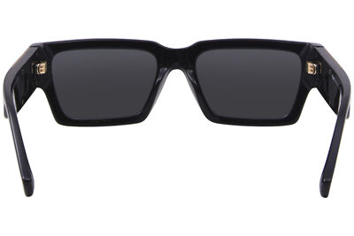Pre-owned Versace Ve4459 Gb1/87 Sunglasses Black/dark Grey Lenses Rectangle Shape 54mm In Gray