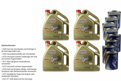 20L Engine Oil Castrol EDGE Titanium 5W-30 C3 4x Motor Doctor + Motor Flush