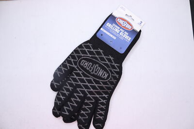 Extreme Heat Resistant BBQ Grill Gloves w/ Anti-Slip Safe Grip Silicone Black