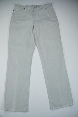Lands End Womens Size 16 Light Gray Straight Leg High Rise Denim Pants 5-Pocket