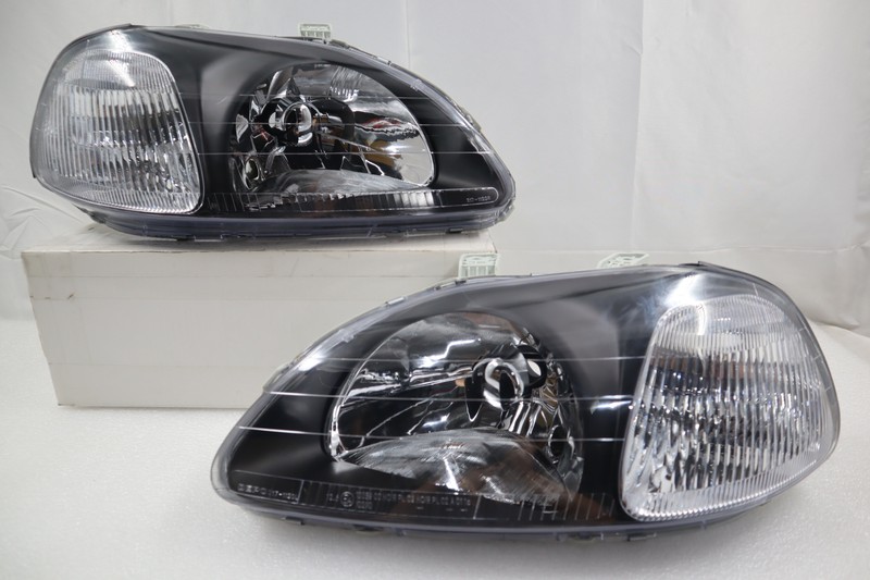 Faros Delanteros Negros JDM Para Honda Civic 1996-1998 - 2/3/4 Puertas, Aprobados DOT/SAE, Marca Eagle Eyes