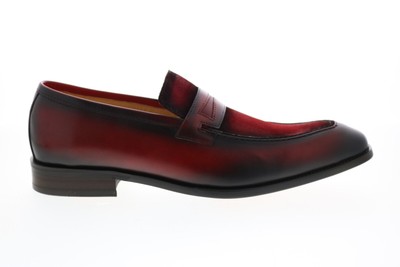 

Мужские красные кожаные лоферы и слипоны Carrucci KS478-120SC Пенни, Красный, Carrucci KS478-120SC