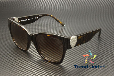 Pre-owned Tiffany & Co Tiffany Tf4216 80153b Havana Brown Gradient 54 Mm Women's Sunglasses