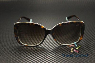 Pre-owned Tiffany & Co . Tf4171 81343b Havana Brown Gradient 57 Mm Women's Sunglasses