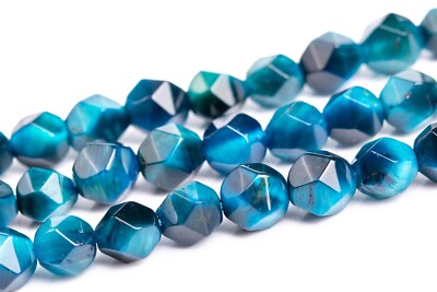 Blue Green Tiger Eye Beads Grade AA Star Cut Faceted Loose Beads 5-6/7-8/9-10MM