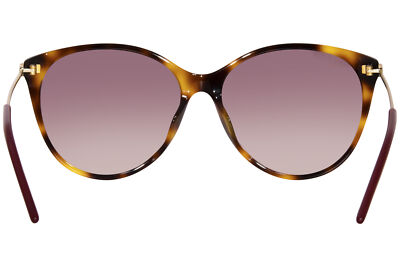 Pre-owned Gucci Gg1268s 002 Sunglasses Women's Havana/gold/red Lenses Oval Shape 58mm