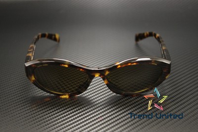 Pre-owned Prada Pr 26zsf 14l09z Sage Honey Tortoise Dark Brown 56 Mm Women's Sunglasses