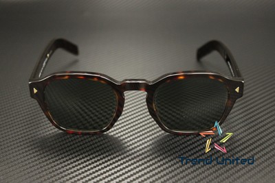 Pre-owned Prada Pr A16s 17n20g Radica Tortoise Green Polarized 52 Mm Men's Sunglasses In Polarized Green