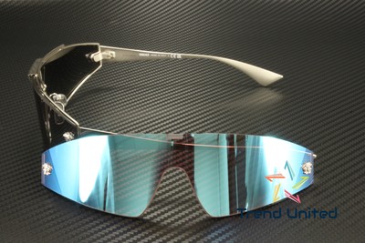 Pre-owned Versace Ve2265 100011 Silver Grey Gradient 44 Mm Women's Sunglasses