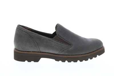

Earthies Alamada Printed Suede ALAMADA-GRY Женские серые лоферы на плоской подошве, Серый, Earthies Alamada Printed Suede