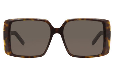 Pre-owned Saint Laurent Sl-451 003 Sunglasses Women's Havana/grey Lens Fashion Square 56mm In Gray